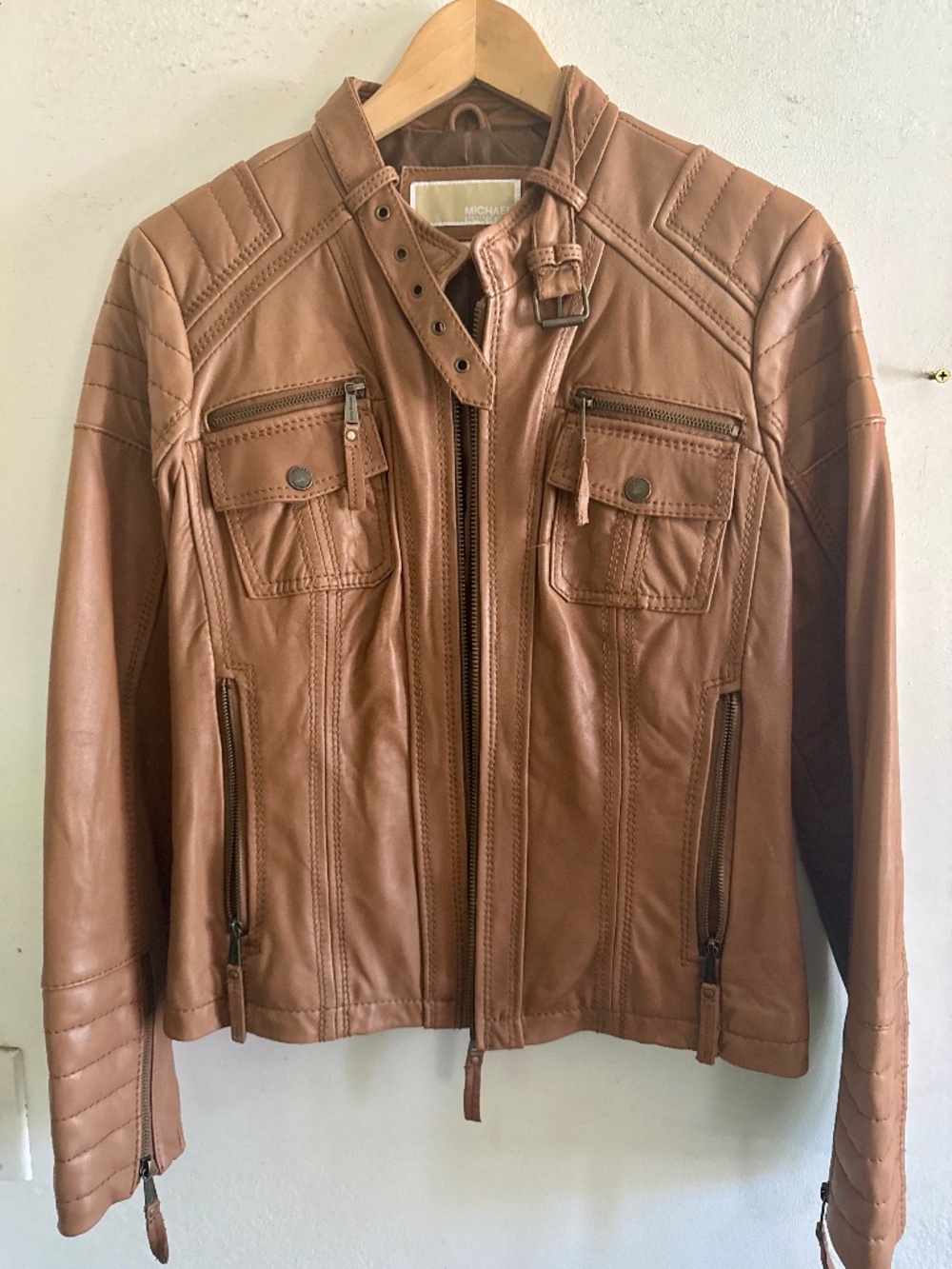 Michael Kors Brown Leather Jacket